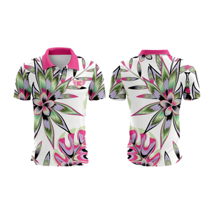 Camiseta polo de golf con estampado floral personalizado para hombre, transpirable, talla grande, sublimación, ropa informal de moda. - Product Image 6