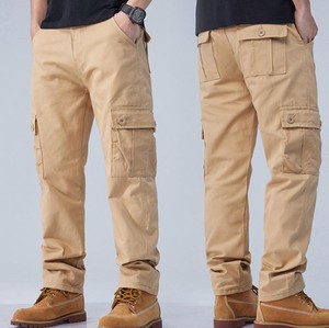 Pantalon cargo homme décontracté en coton 100% léger et écologique, coupe droite, multi-poches, grande taille, nouvelle collection, vente flash - Product Image 2