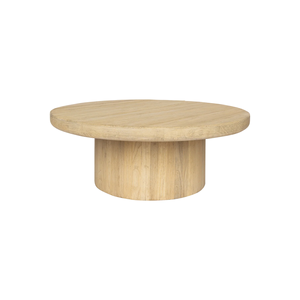 Table basse ronde moderne en bois massif pour salon, table basse créative avec base en bois - Product Image 4