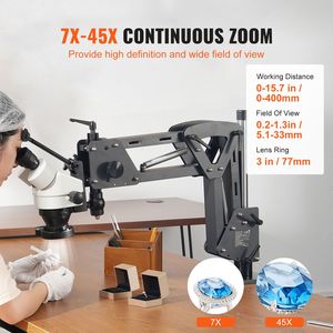 Microscopio per Gioielli con Ingrandimento 7X-45X, Oculare 10X, Supporto a Molla Multidirezionale per Micro Gioielli Incastonati - Product Image 2
