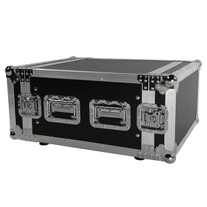 Cabinet per Attrezzatura DJ a Singolo Strato 6U da 19 Pollici con Doppia Porta Nero e Argento, Borse e Custodie per Strumenti - Product Image 1