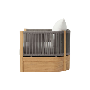 Sillón de Exterior de Lujo, Madera de Teca Sólida, Tejido de Cuerda Resistente, Cojines Acolchados de Lujo, Muebles de Patio Premium para Todo Clima - Product Image 4