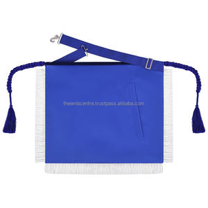 Prix de vente Tablier maçonnique de haute qualité Past Master Blue Lodge-Chenille noire avec tresse doréeBest - Product Image 3