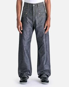 Jeans de Hombre de Cintura Alta, Lavado Oscuro, Corte Recto, Casuales, de Algodón, Peso Medio, Ajuste Holgado, Estilo Otoñal - Product Image 1