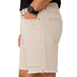 Pantalones Cortos de Mezclilla Beige Personalizados para Hombre, Casuales de Verano, de Algodón, Corte Recto, con Dobladillo sin Rematar, Moda Urbana, Logotipo Personalizado, OEM, Ropa al por Mayor - Product Image 5