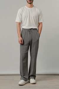 ปากีสถานผลิตกางเกงจ็อกเกอร์ปักโลโก้ตามสั่งสำหรับผู้ชาย สีเทา แต่งตะเข็บอย่างมีสไตล์ กางเกงจ็อกเกอร์ดีไซน์ตะเข็บแนวตั้งทันสมัย กางเกงวอร์มสุดเทรนดี้ - Product Image 5