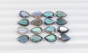 Piedra de labradorita natural de calidad AAA de 10*7 mm, facetada en forma de pera, para la fabricación de joyas, piedra preciosa suelta a precio de mayorista. - Product Image 3