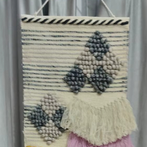 Compre Tapiz de Pared Abstracto de Lana Hecho a Mano a Bajo Precio, Tapiz de Macramé Hecho a Mano, Tapiz Decorativo para Pared -27 - Product Image 1