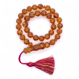 Cuentas de Oración Islámicas Tasbih de Piedra Redonda Color Ámbar con Borla Roja JAMEEL SONS INTERNATIONAL Certificado IGI - Product Image 4