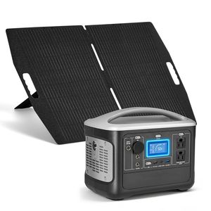 Portable Power Station with 100W <b>Solar</b> <b>Panel</b> and 600W <b>Solar</b> <b>Generator</b> 493Wh LiFePO4 Battery Backup 8 Output Po - Product Image 1