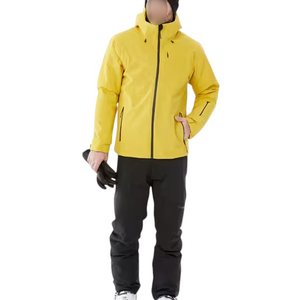 Chaqueta de esquí multipanel con cremallera completa, aislada, de color amarillo sólido, de primera calidad, cómoda, del mejor proveedor, precio mayorista - Product Image 1