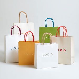 <b>Biodegradable</b> Kraft <b>Paper</b> Drawstring Shopping Bags Reusable with Handles Custom Gravure Printing Low MOQ Supplier - Product Image 5