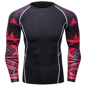 บริการ OEM ปี 2026 เสื้อรัดกล้ามเนื้อผู้ชายแบบเรียบสำหรับ BJJ พิมพ์ลายด้วยความร้อนแบบกำหนดเอง แขนยาว ผ้าสแปนเด็กซ์/โพลีเอสเตอร์ พร้อมสีและขนาดที่กำหนดเองได้ - Product Image 4
