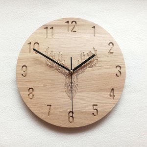 Hand Crafted Rustic Wooden <b>Wall</b> <b>Clock</b> Round Analog Quartz Custom Engraved For Living Room <b>Decor</b> - Product Image 1