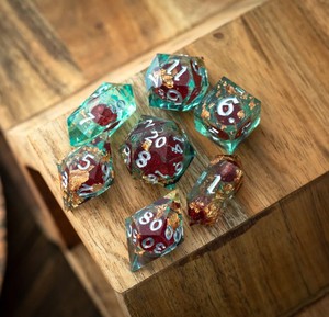 Crystal Resin <b>Dice</b> Set Transparent <b>Polyhedral</b> Numbers Colorful Handmade Tabletop Board Game Playing Pieces - Product Image 2