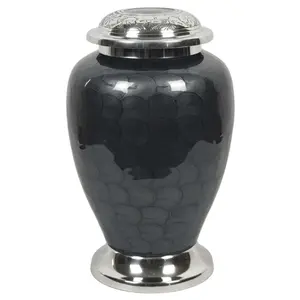 Urna Funeraria de Aluminio con Acabado Perla Gris para Cenizas Humanas, Urna Conmemorativa de Metal al por Mayor, Tamaño Adulto, Recuerdo para Guardar Cenizas - Product Image 1