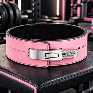 Ceinture de musculation en néoprène rose Rhino Fitness avec protection professionnelle, soutien lombaire réglable pour adultes - Product Image 1