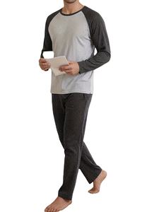 Ensemble de pyjama pour homme en coton tricoté 100% - 180g - 2 pièces - Manches longues - Pantalon long - Respirant - Vêtements de détente thermiques - Bangladesh - Product Image 5