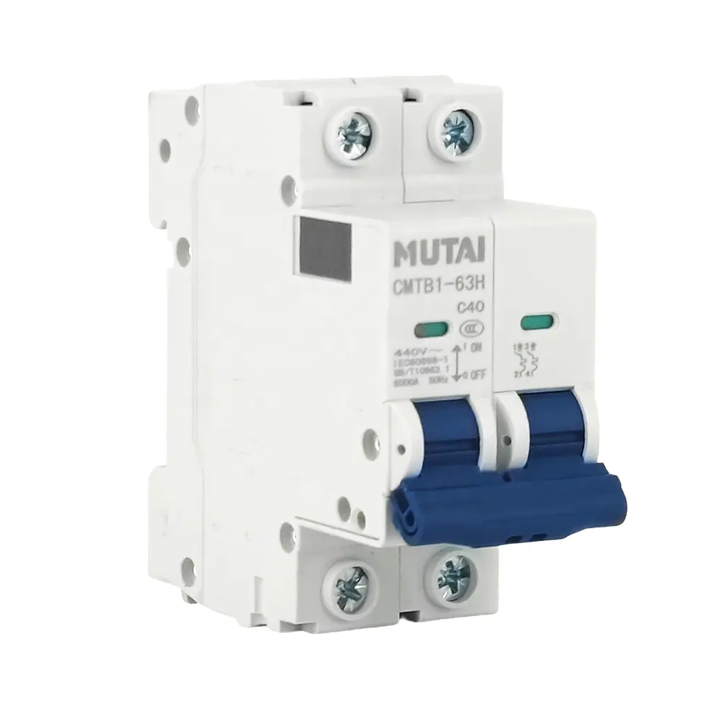 MUTAI Factory AC Disyuntor 16 20 25 32 50 63 Amp MCB Preço 2 Pólo 2 P Disjuntor Elétrico Em Miniatura
