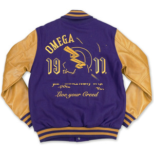 Omega | Psi | Phi Sorority Customized Varsity <b>Jackets</b> Finished Body Crocheted Chenille Patches Embroidered <b>Baseball</b> Design - Product Image 2