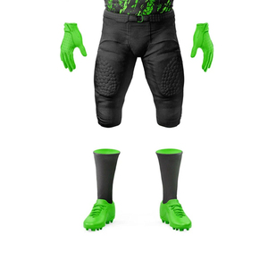 Uniforme de Fútbol Americano Personalizado para Hombre, Jersey Sublimado Negro y Verde, Manga Corta, Ajustado, Transpirable, de Secado Rápido - Product Image 4