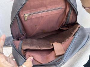 Mochila de piel de vaca con estilo Unisex al por mayor en estilo de moda occidental Forro de cuero genuino Cierre de cremallera Mochila escolar impermeable - Product Image 6