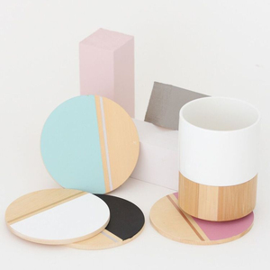 Dessous de verre en marbre à la mode en gros sous-verres en marbre blanc personnalisés 4 pièces ensemble chez Star Crafts India du fabricant indien - Product Image 1