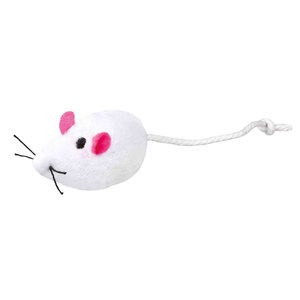 2 Ratones de Peluche con Sonido, 5 cm, Blanco-Gris, Juguetes para Mascotas - Product Image 2