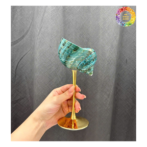 Gobelet de luxe fait main en coquille d'escargot, coquillage naturel, design classique, avec bouchon en paille, compatible lave-vaisselle, pour mariage en bord de mer - Product Image 1