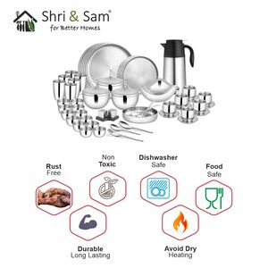 Nikki 78 PCS Juego de vajilla de acero inoxidable de doble pared para cenas de 6 personas - Product Image 2