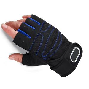 No-slip Polyester Padded Palm Protection Shockproof Breathable Adjustable for Closure Unisex Half Finger <b>Gloves</b> for Cycling - Product Image 3