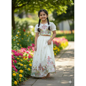 Lehenga Choli de Diseño Ligero y de Alta Calidad para Bodas, con Bordado de Lentejuelas en Faux Georgette, para Niñas - Product Image 1