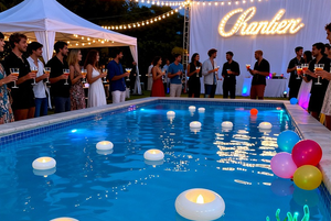 TOOWIN Led Floating Wax Waterproof Flameless <b>Light</b>, Twinkling Romantic Wedding Decoration, Water-Skimming Pool <b>Light</b> - Product Image 2