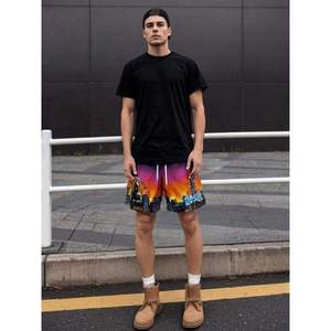 Men's Grim Reaper New York Flame Print Mesh Athletic <b>Shorts</b> Breathable Sublimation Gym Sport <b>Shorts</b> Lightweight Breathable Sport - Product Image 5