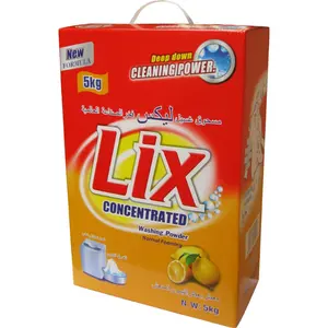 Customized color box powder detergent daily uses chemicals washing detergent powder 1.5kg 5kg 8kg