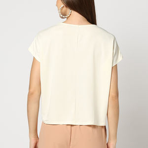 Camisetas Casuales para Mujer con Estampado y Bordado, Fabricante OEM, Camiseta de Algodón Premium con Diseño Cosido, Corte Holgado, Marcas de Moda - Product Image 3