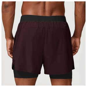 Shorts de course décontractés 2-en-1 pour hommes, shorts de compression d'entraînement de 5 pouces avec taille élastique, en Spandex/Polyester anti-plis - Product Image 6