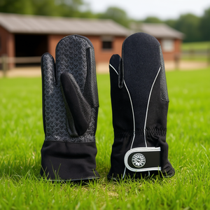Gants d'équitation imperméables d'hiver avec grip en silicone imprimé, design chaud et coupe-vent - Product Image 3