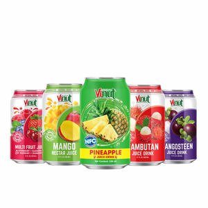 Bebida de jugo de piña 330ml VINUT sin azúcar, OEM/ODM, Etiqueta Privada, precio de fábrica, fabricante de Vietnam de muestra gratis - Product Image 1