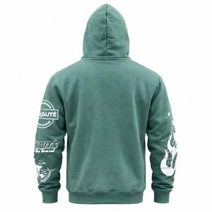 Sudadera con Capucha Personalizada Estilo Vintage con Lavado Ácido, Diseño Gráfico de Calavera, Oversize, de Felpa de Algodón Pesado, Estilo Urbano, Unisex, con Estampado Gráfico - Product Image 5