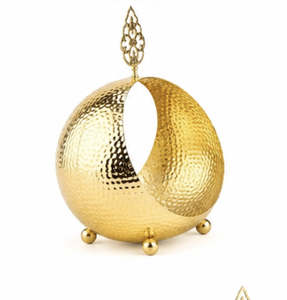Bol de service décoratif en métal de luxe, porte-fruits arabe, bol de présentation ornemental pour la décoration de table à manger à la maison - Product Image 2