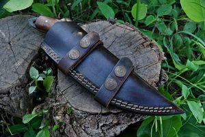 Couteau de chasse hybride avec trou pour le pouce – Couteau de cuisine et de terrain à lame fixe, couteau robuste à lame fixe en gros - Product Image 4
