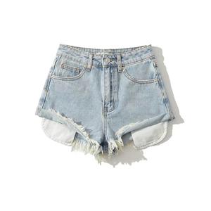 Shorts de mezclilla de corte relajado con dobladillo deshilachado para mujer, shorts de mezclilla holgados de verano para mujer - Product Image 1