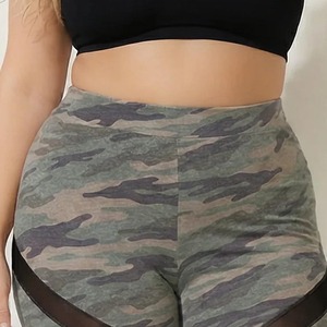 Leggings taille haute imprimé camouflage, longueur intégrale, extensibles, tricotés, sportifs, pour femmes, grandes tailles, pour l'entraînement et le yoga - Product Image 6
