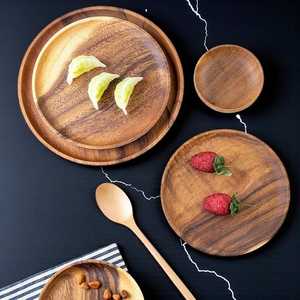 Handmade Wood Plate Restaurant Serving Plate Natural Wood Dish Sustainable Dining Products Custom Logo Wooden Plate Wholesale - Product Image 2