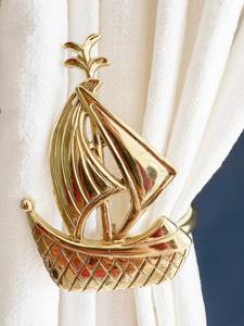 Sujetador de Cortina con Diseño de Velero Dorado, Elegante Accesorio para Cortinas, Ideal para Decoración de Interiores del Hogar y Eventos - Product Image 5