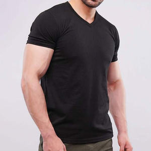 Camiseta Personalizada para Hombre, Cuello en V, Corte Holgado, Algodón Grueso de 190 GSM, Estilo Urbano, Básica, Informal, Verano, Proveedor Mayorista OEM - Product Image 3