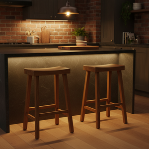 เก้าอี้บาร์ทรงสูง ไม้ยางพาราแท้ ทรงกลม ทันสมัย เรียบง่าย ตกแต่งห้องนั่งเล่น เฟอร์นิเจอร์ทนทาน น้ำหนักเบา - Product Image 5