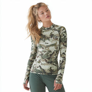 Camiseta de Compresión de Manga Larga con Estampado de Camuflaje para Mujer, Ropa Deportiva - Product Image 3