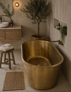 Bañera de Hidromasaje Independiente de Cobre Moderna, Ecológica y Hecha a Mano, de Lujo, para Hotel, Resort, Villa, Spa, OEM, ODM - Product Image 4